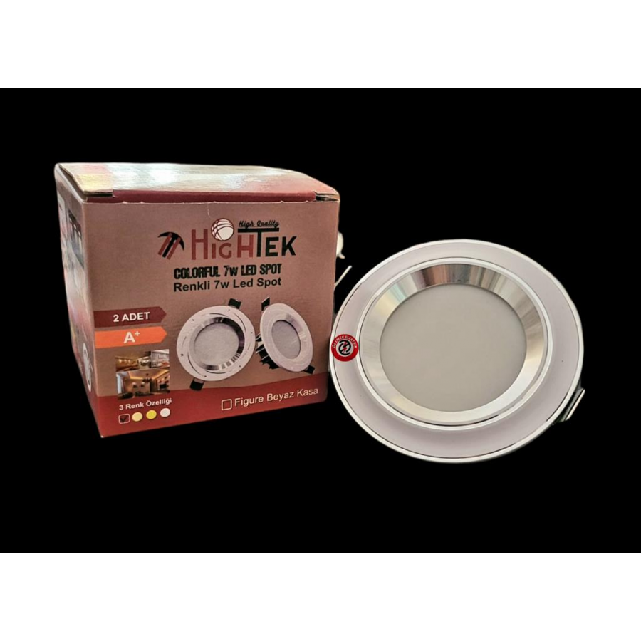 HİGHTECH TEK SPOT 3 RENK 7 WATT ARMATÜR 220V KROM KASA